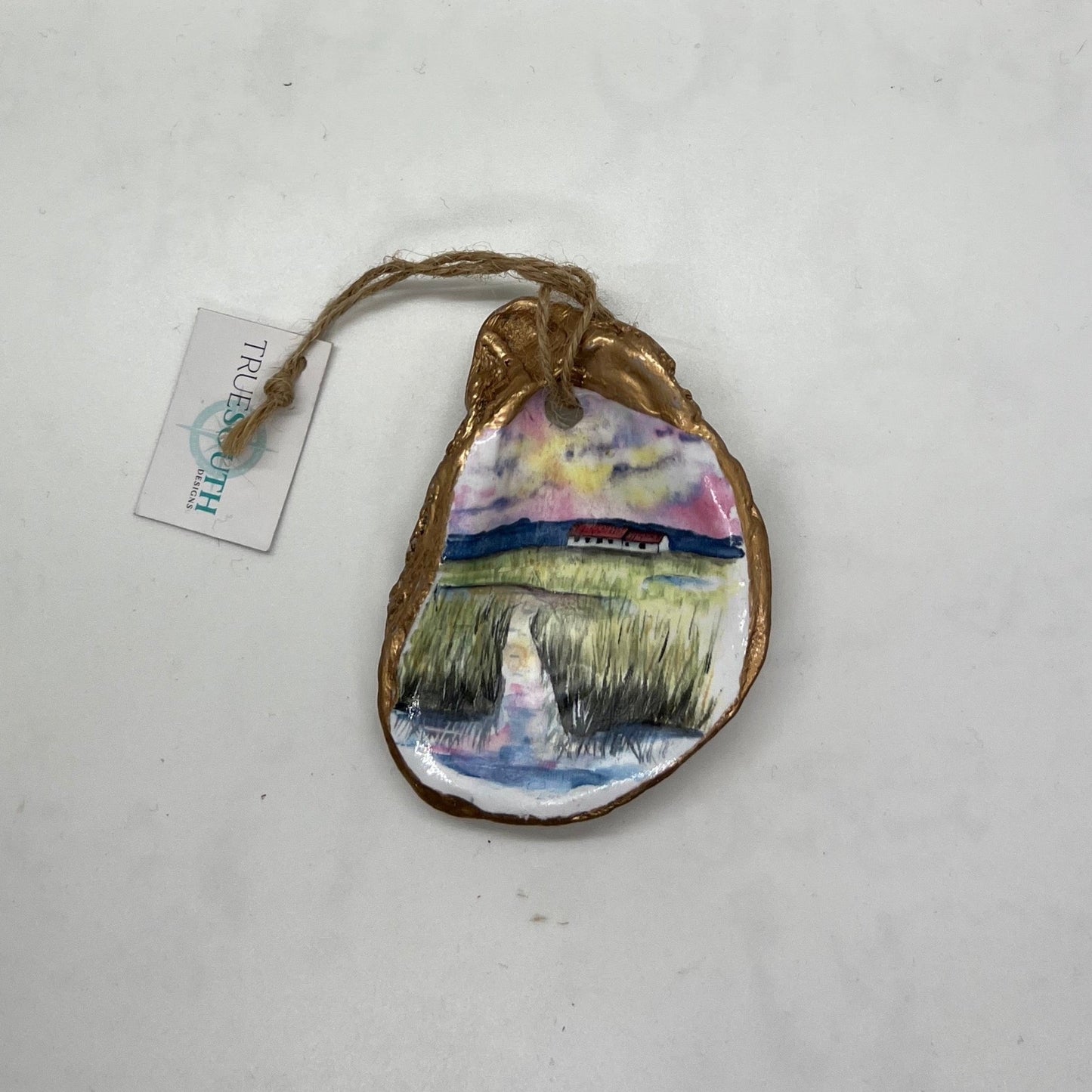 Oyster Ornament Marsh Scene
