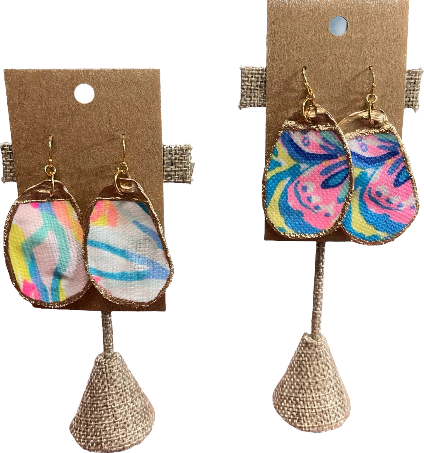 Earrings Oyster Shell Dangle- Lily Inspired