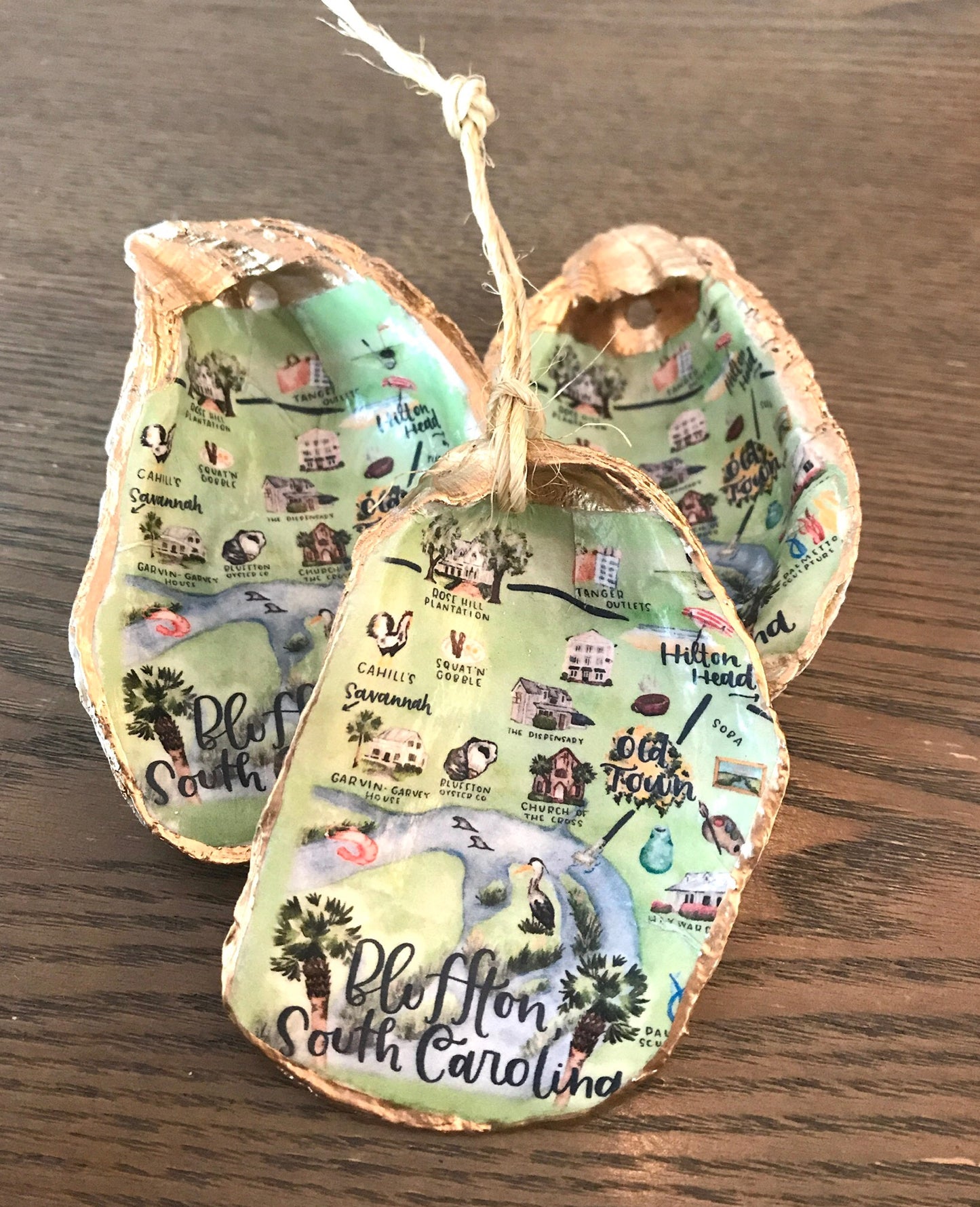 Oyster Ornament Bluffton, SC watercolor