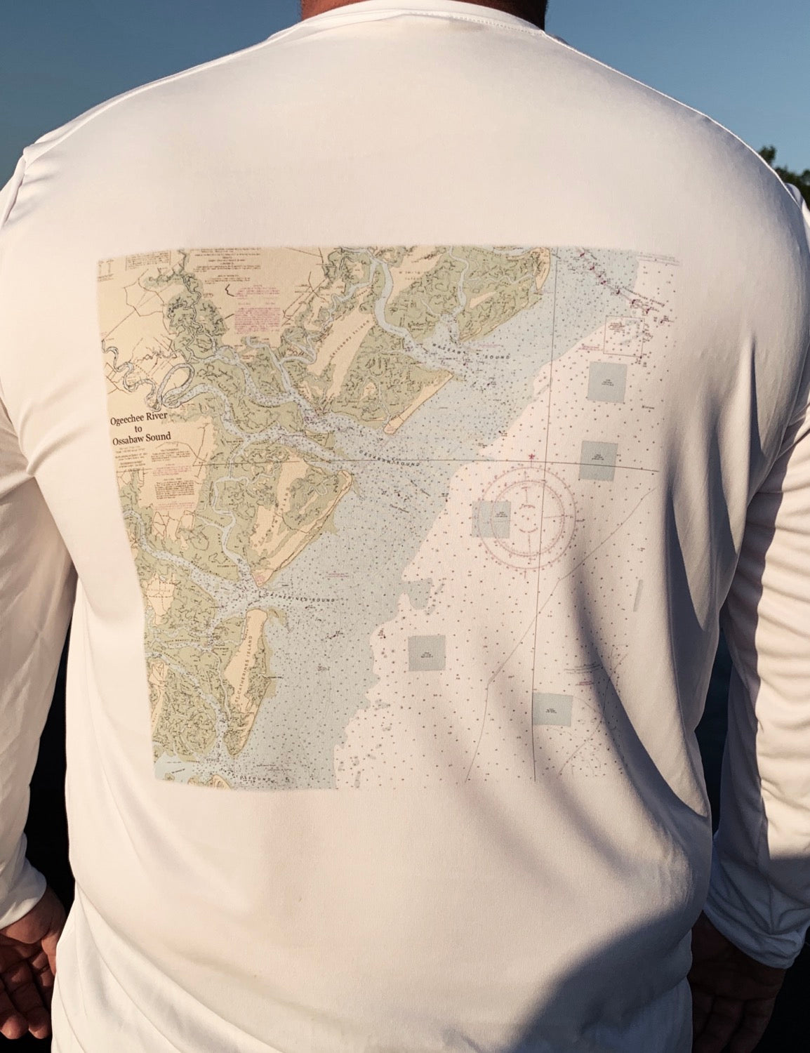 UV shirt YOUTH long sleeve Nautical Ogeechee River chart