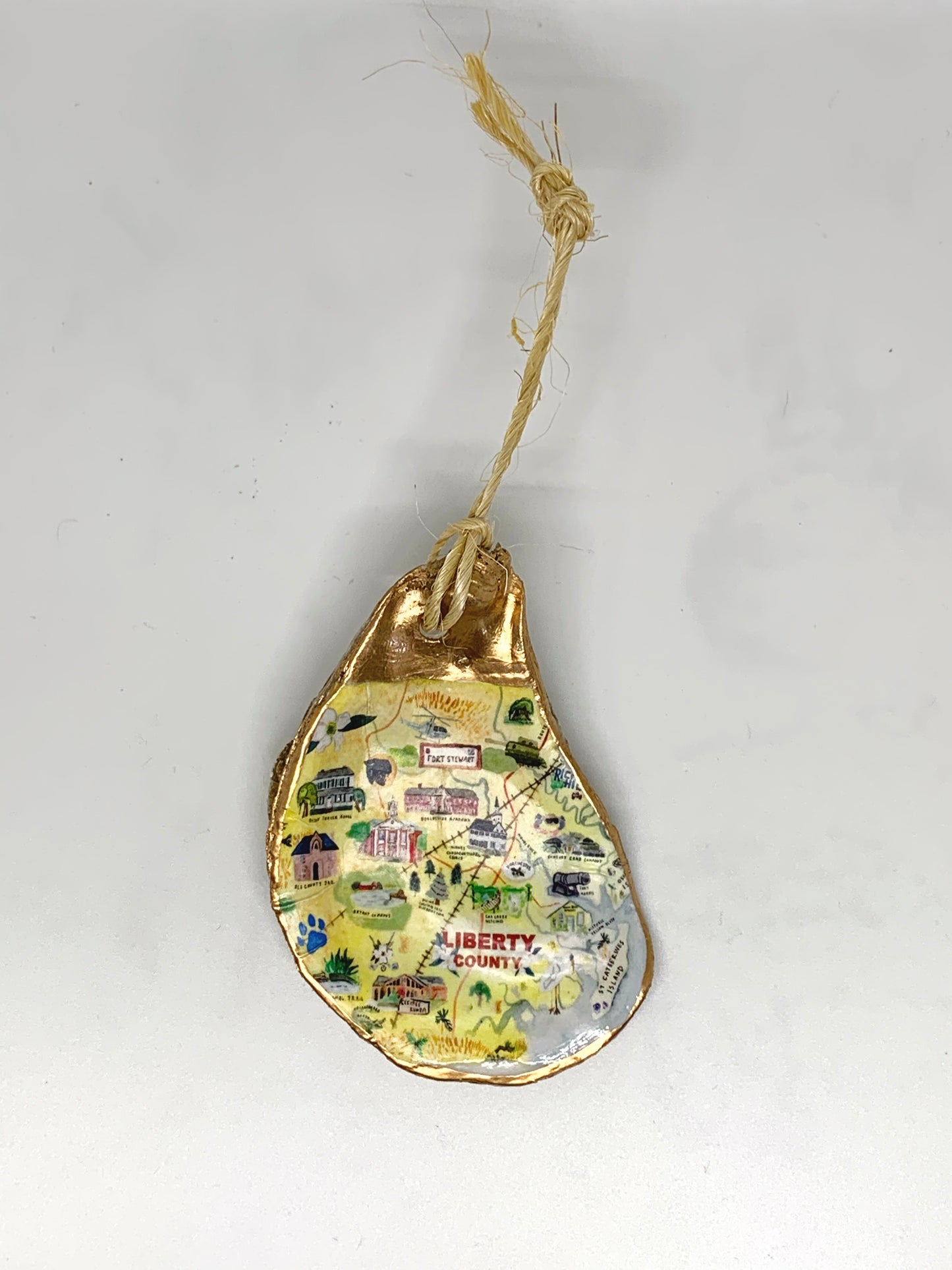 Oyster Ornament Liberty County watercolor