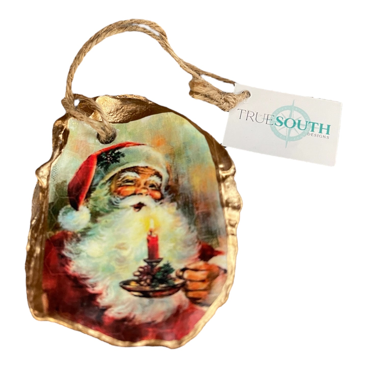 Oyster Ornament Santa with Presents