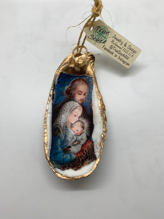 Oyster Ornament Baby Jesus