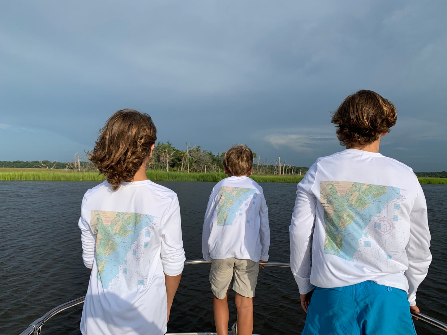 UV shirt YOUTH long sleeve Nautical Ogeechee River chart